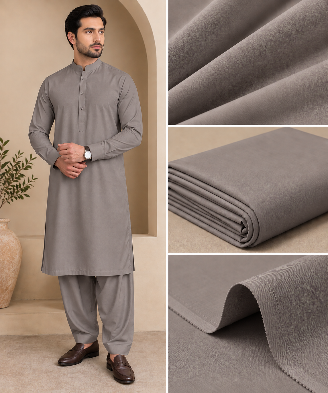 Paramount Suiting – Premium Taupe Grey