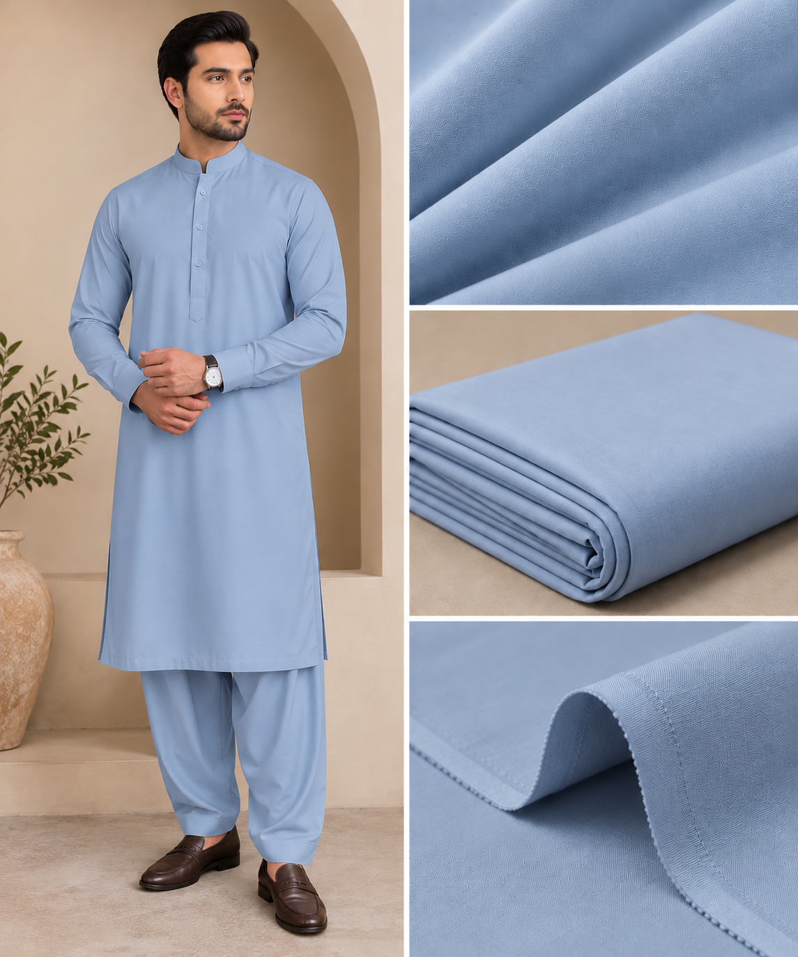Paramount Suiting – Premium Sky Blue